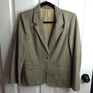 VTG Jantzen Wool Blazer "12" Houndstooth Classic, Ivy League, Preppy, Collegiate